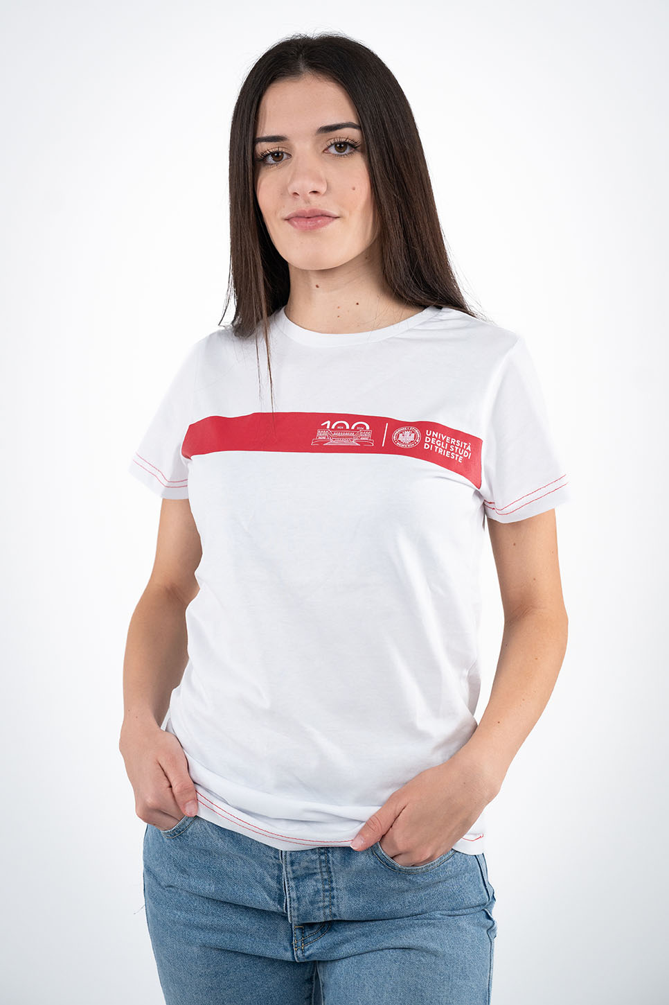 white t-shirt 100 anniversary