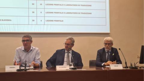 L'assessore Roberti, il rettore Di Lenarda e il direttore Dolso