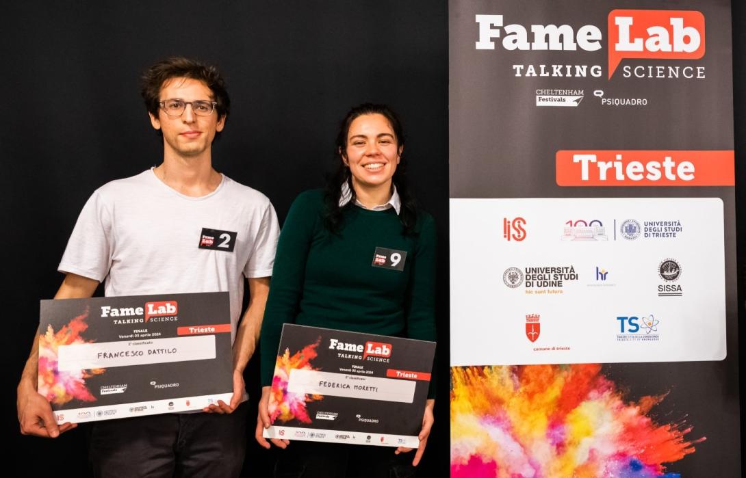 Francesco Dattilo e Federica Moretti, vincitori della selezione locale di FameLab 