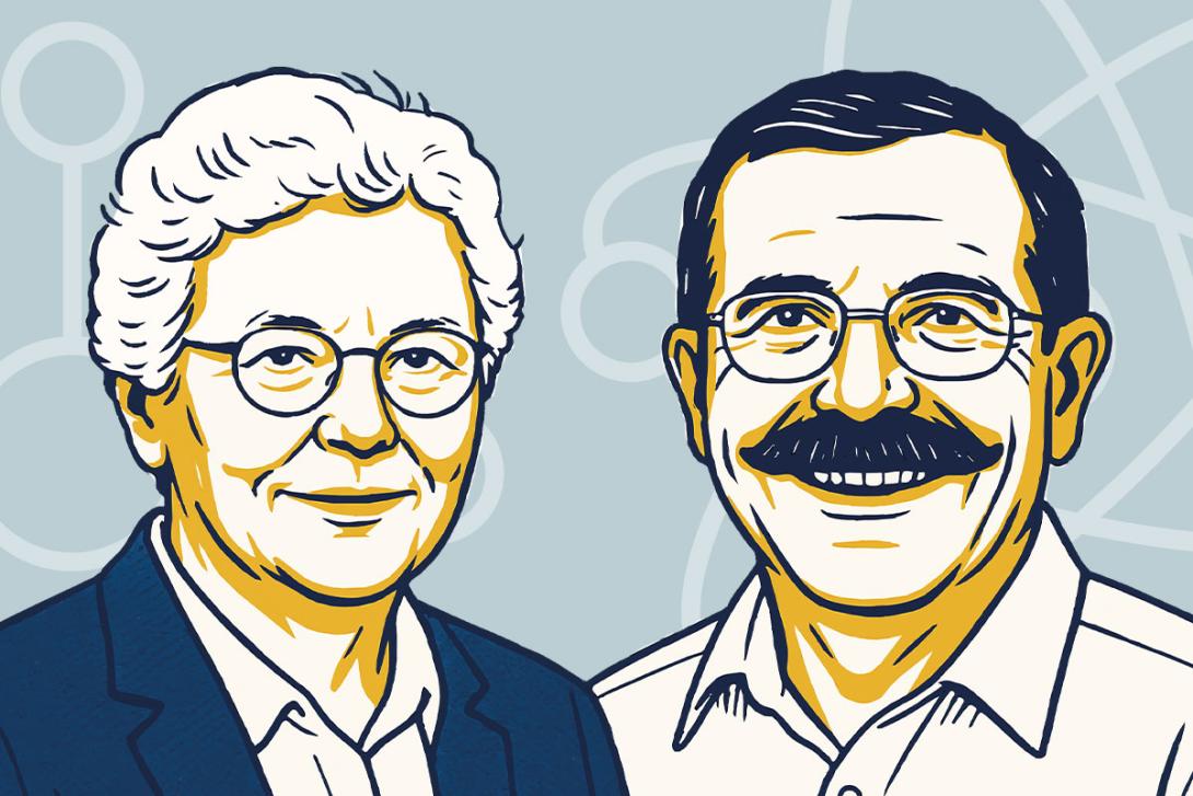 illustrazione cartoon dei due premi nobel