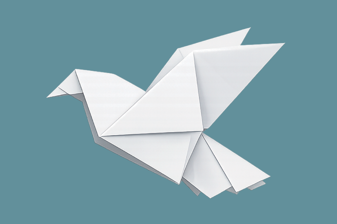 Origami stilizzato a forma di colomba